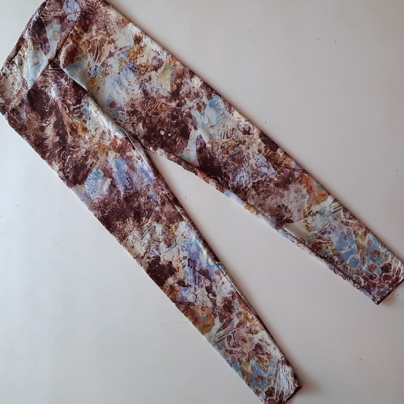 Onzie size small medium brown watercolor full length yoga athletic leggings - Picture 2 of 10